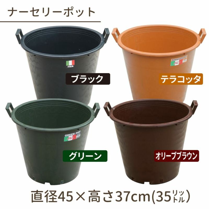 苗木部 カラーナーセリーポット φ45 35L 持ち手付 テラコッタ | 苗木部 本店 By 花ひろばオンライン